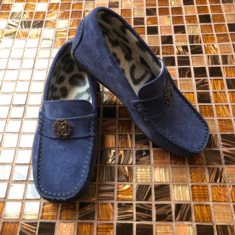 Roberto Cavalli Monogram Suede Loafers